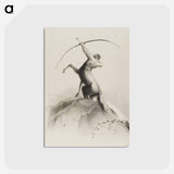 アートポストカード-Centaur Aiming at the Clouds - オディロン ルドン Postcard.