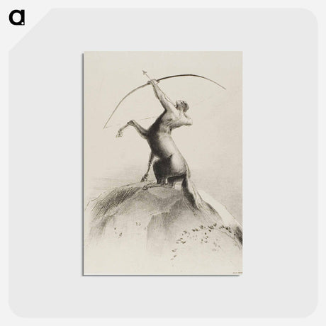 アートポストカード-Centaur Aiming at the Clouds - オディロン ルドン Postcard.