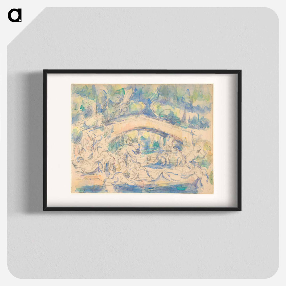 Bathers Under a Bridge; Study after Houdon's Ecorché - Paul Cézanne Poster.