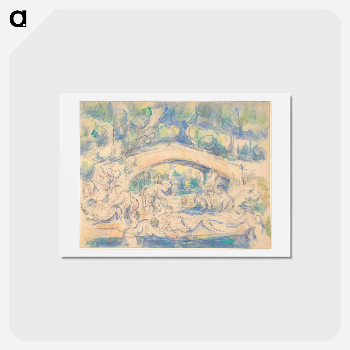 Bathers Under a Bridge; Study after Houdon's Ecorché - ポール セザンヌ Postcard.