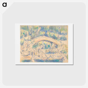 アートポストカード-Bathers Under a Bridge; Study after Houdon's Ecorché - ポール セザンヌ Postcard.