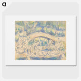 Bathers Under a Bridge; Study after Houdon's Ecorché - ポール セザンヌ Poster.