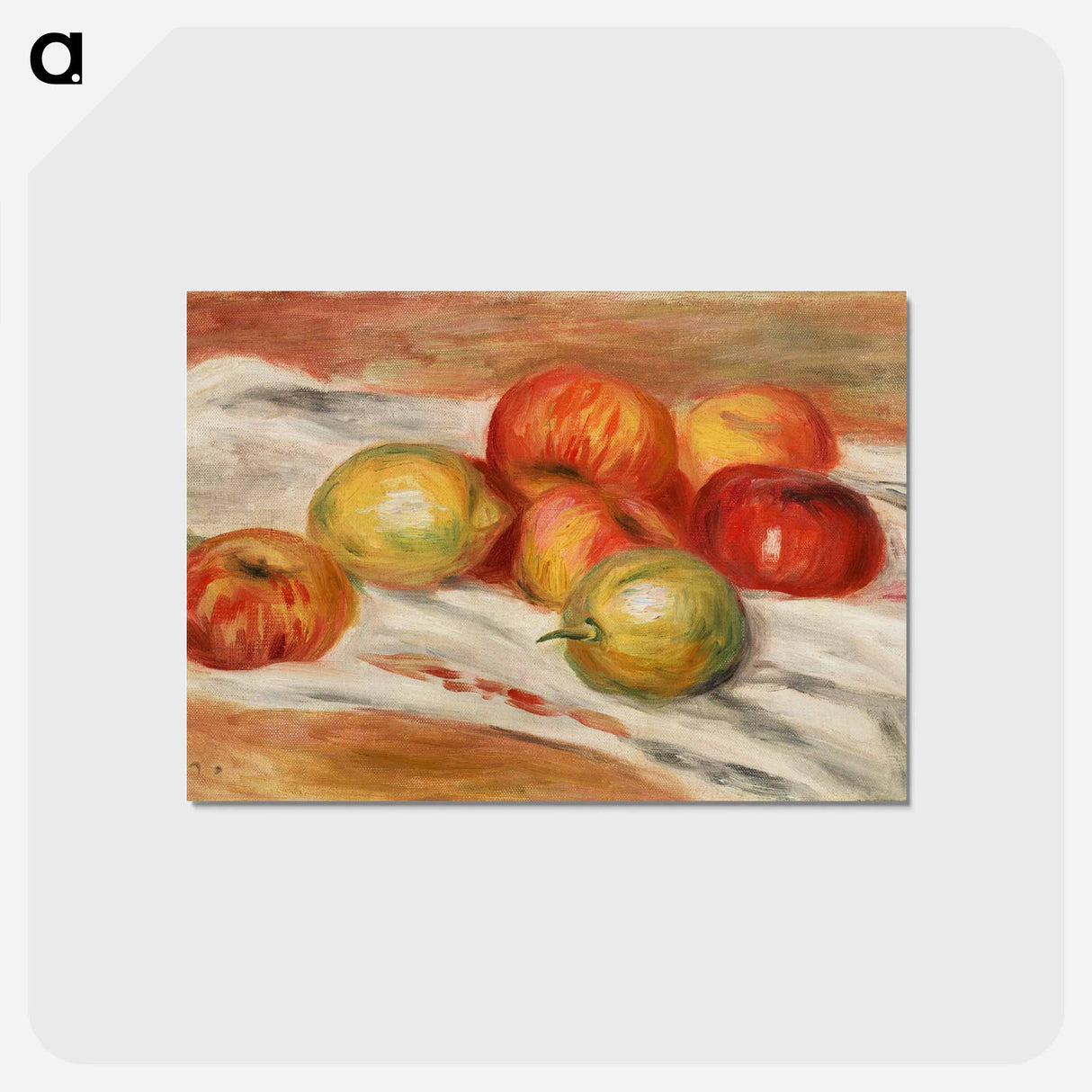 アートポストカード-Apples, Orange, and Lemon - ピエール オーギュスト ルノワール Postcard.