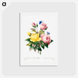 アートポストカード-Yellow rose and cabbage rose - ピエール ジョゼフ ルドゥーテ Postcard.