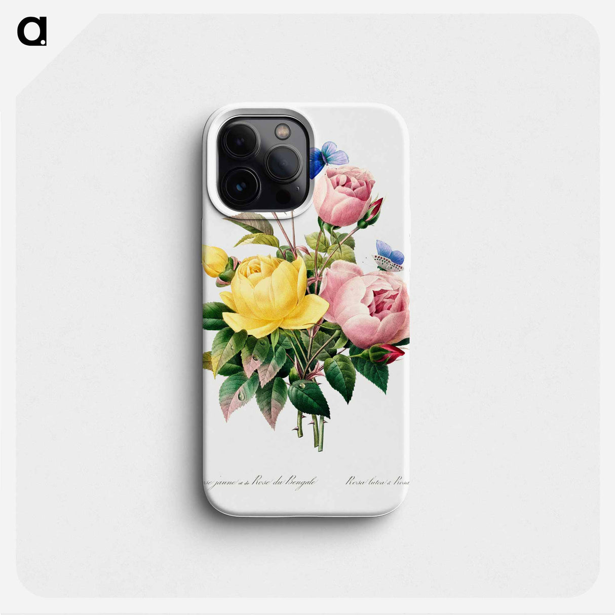 Yellow rose and cabbage rose - Pierre Joseph Redouté Phone Case.