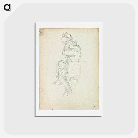 アートポストカード-Dancing man from sketchbook 60 - テオ ファン ドゥースブルフ Postcard.