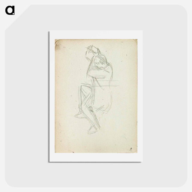 アートポストカード-Dancing man from sketchbook 60 - テオ ファン ドゥースブルフ Postcard.
