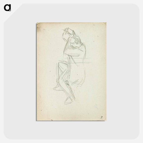 アートポストカード-Dancing man from sketchbook 60 - テオ ファン ドゥースブルフ Postcard.