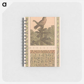 アートメモ帳-Kalenderblad april met zingende vogel - テオ ヴァン ホイテマ Memo.