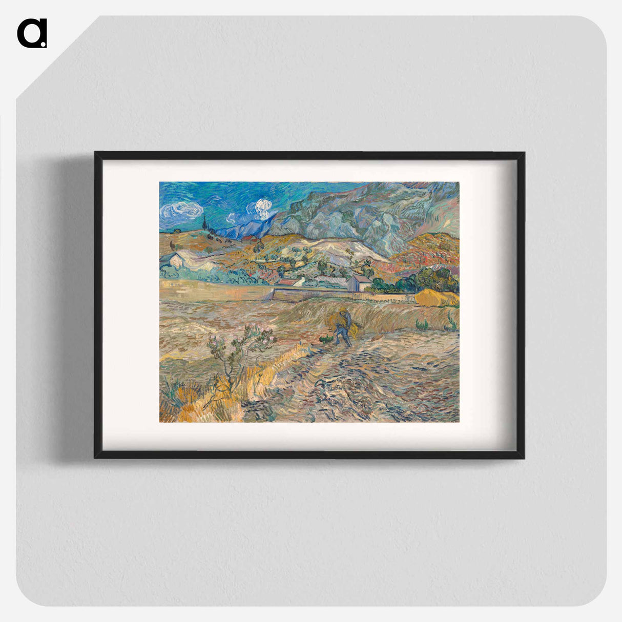 Landscape at Saint-Rémy (Enclosed Field with Peasant) - Vincent van Gogh Poster.