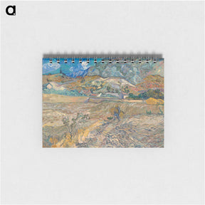 アートメモ帳-Landscape at Saint-Rémy (Enclosed Field with Peasant) - フィンセント ファン ゴッホ Memo.
