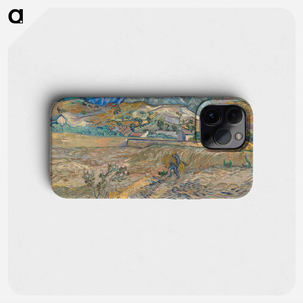 Landscape at Saint-Rémy (Enclosed Field with Peasant) - Vincent van Gogh Phone Case.