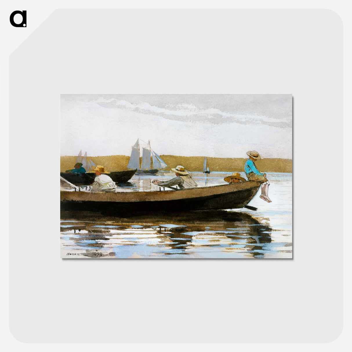 アートポストカード-Boys in a Dory - ウィンスロー ホーマー Postcard.
