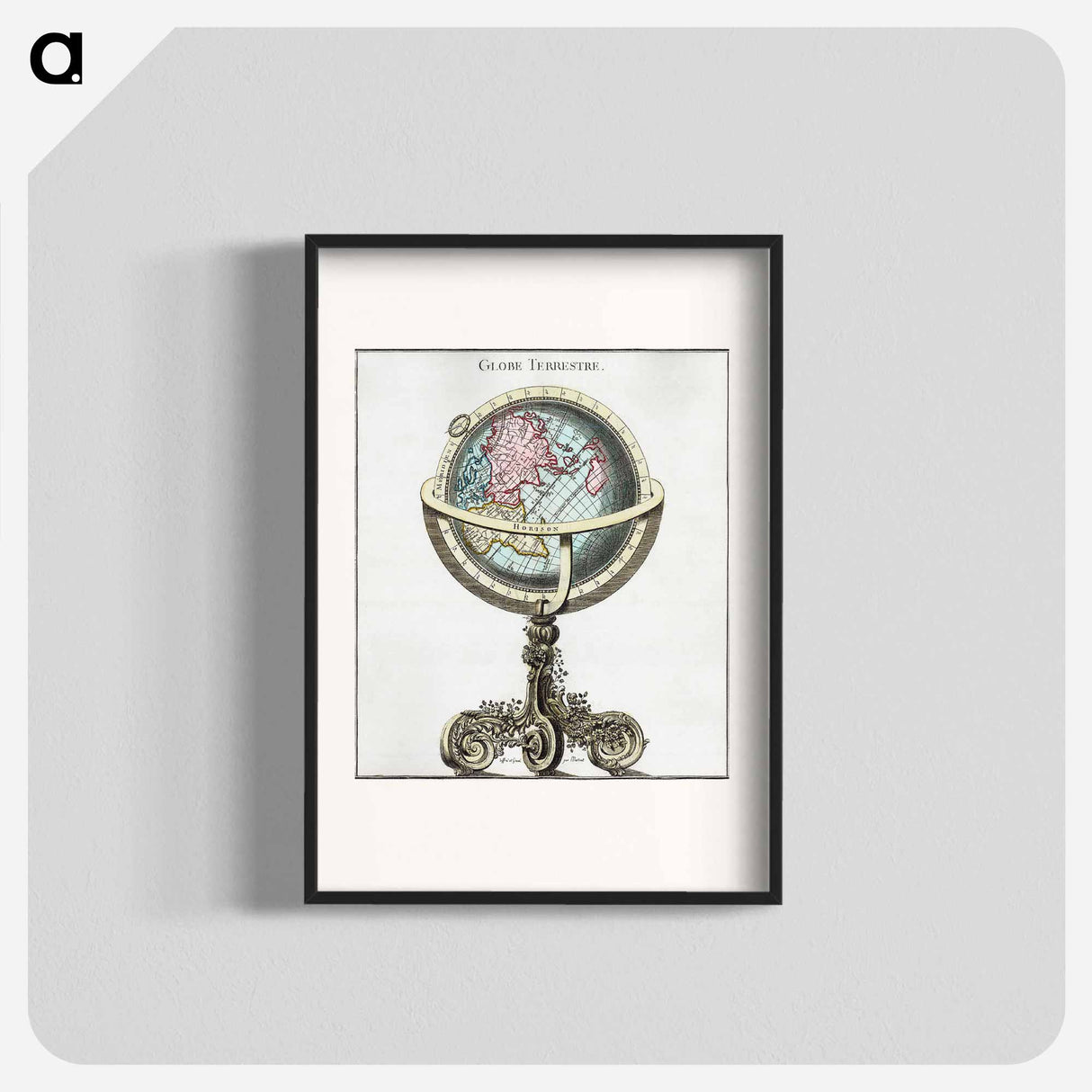 Globe terrestre - アンティーク地図 Poster.