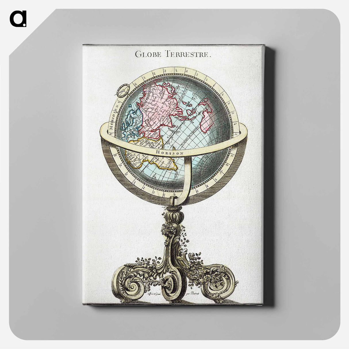 Globe terrestre - アンティーク地図 Canvas.
