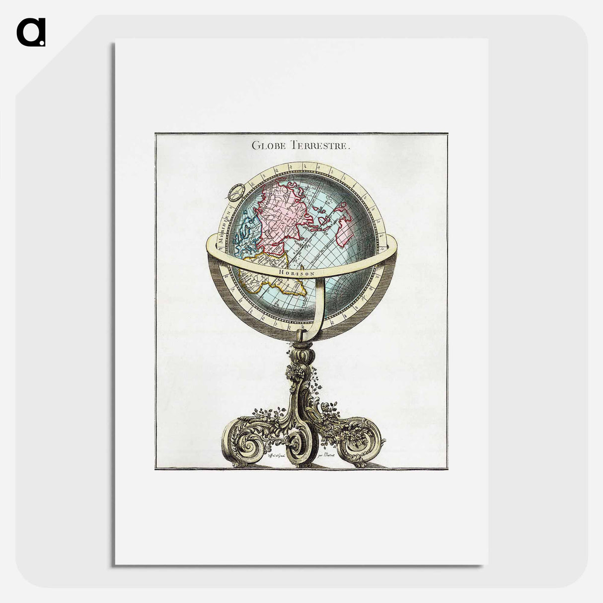 Globe terrestre - アンティーク地図 Poster.