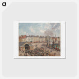 アートポストカード-Fishmarket - カミーユ ピサロ Postcard.
