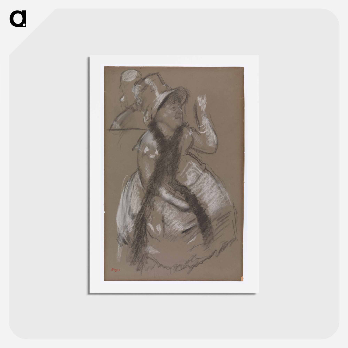 アートポストカード-Portrait of Madame Dietz-Monnin - エドガー ドガ Postcard.