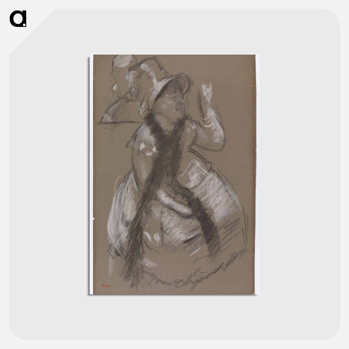 アートポストカード-Portrait of Madame Dietz-Monnin - エドガー ドガ Postcard.