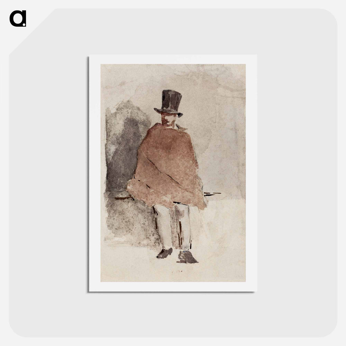 アートポストカード-The Man in the Tall Hat - エドゥアール マネ Postcard.