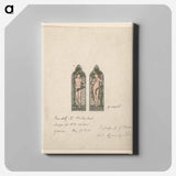 Adam and Eve, Design for Stained Glass Window, Frankby Church, Birkenhead (Cheshire), England - エドワード バーン ジョーンズ Canvas.