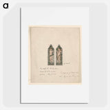 Adam and Eve, Design for Stained Glass Window, Frankby Church, Birkenhead (Cheshire), England - エドワード バーン ジョーンズ Poster.