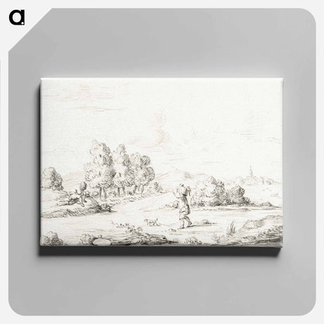 アートパネル-Landscape with two men - ジャン ベルナール Canvas.