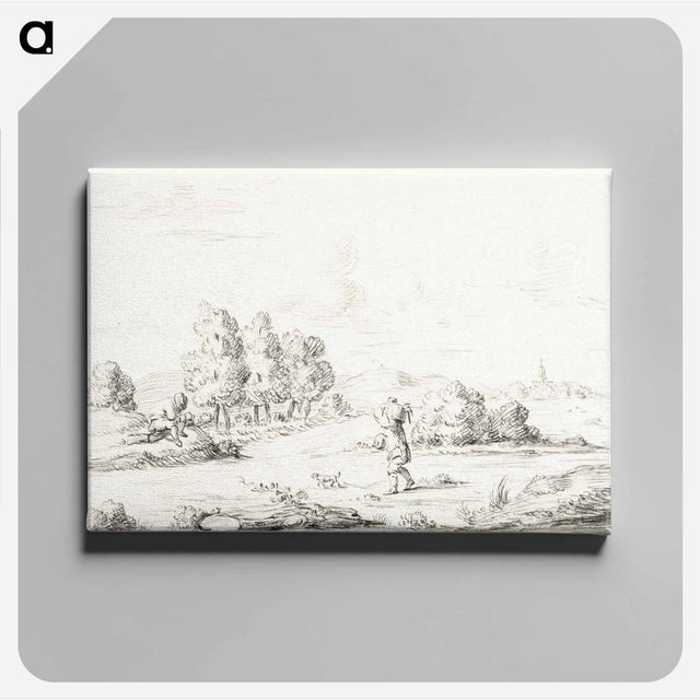 アートパネル-Landscape with two men - ジャン ベルナール Canvas.