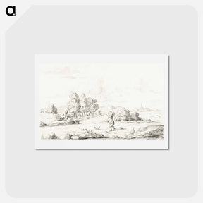 アートポストカード-Landscape with two men - ジャン ベルナール Postcard.