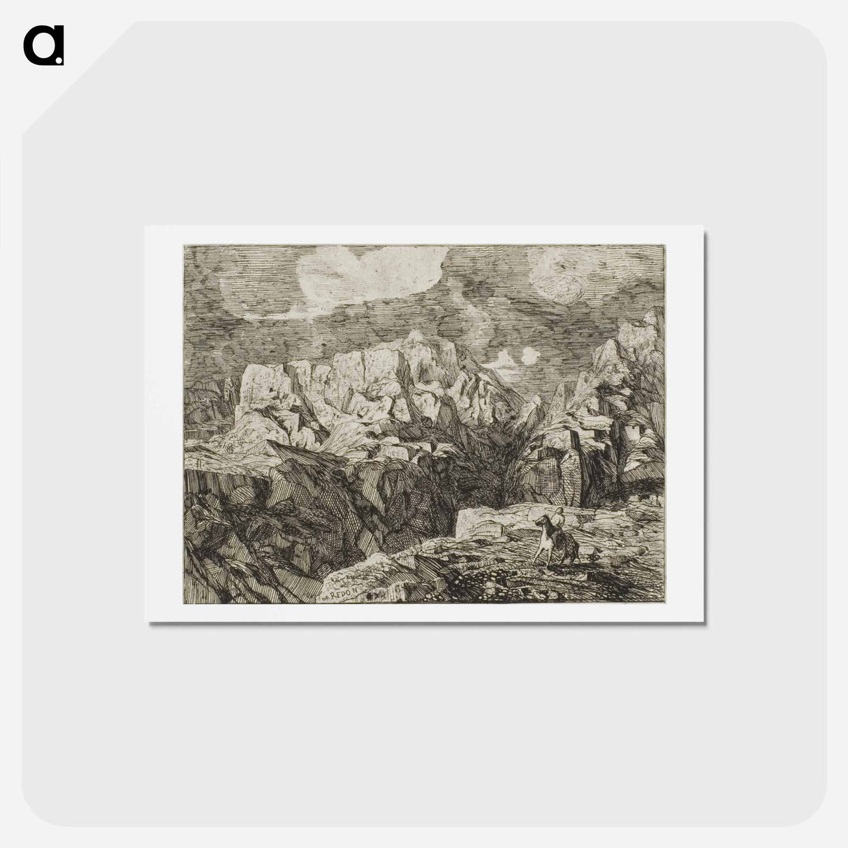 アートポストカード-Horseman in the Mountains - オディロン ルドン Postcard.