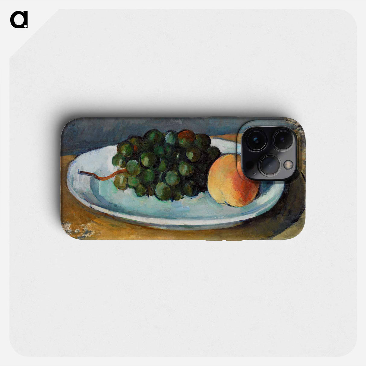 Grapes and Peach on a Plate - ポール セザンヌ Phone Case.