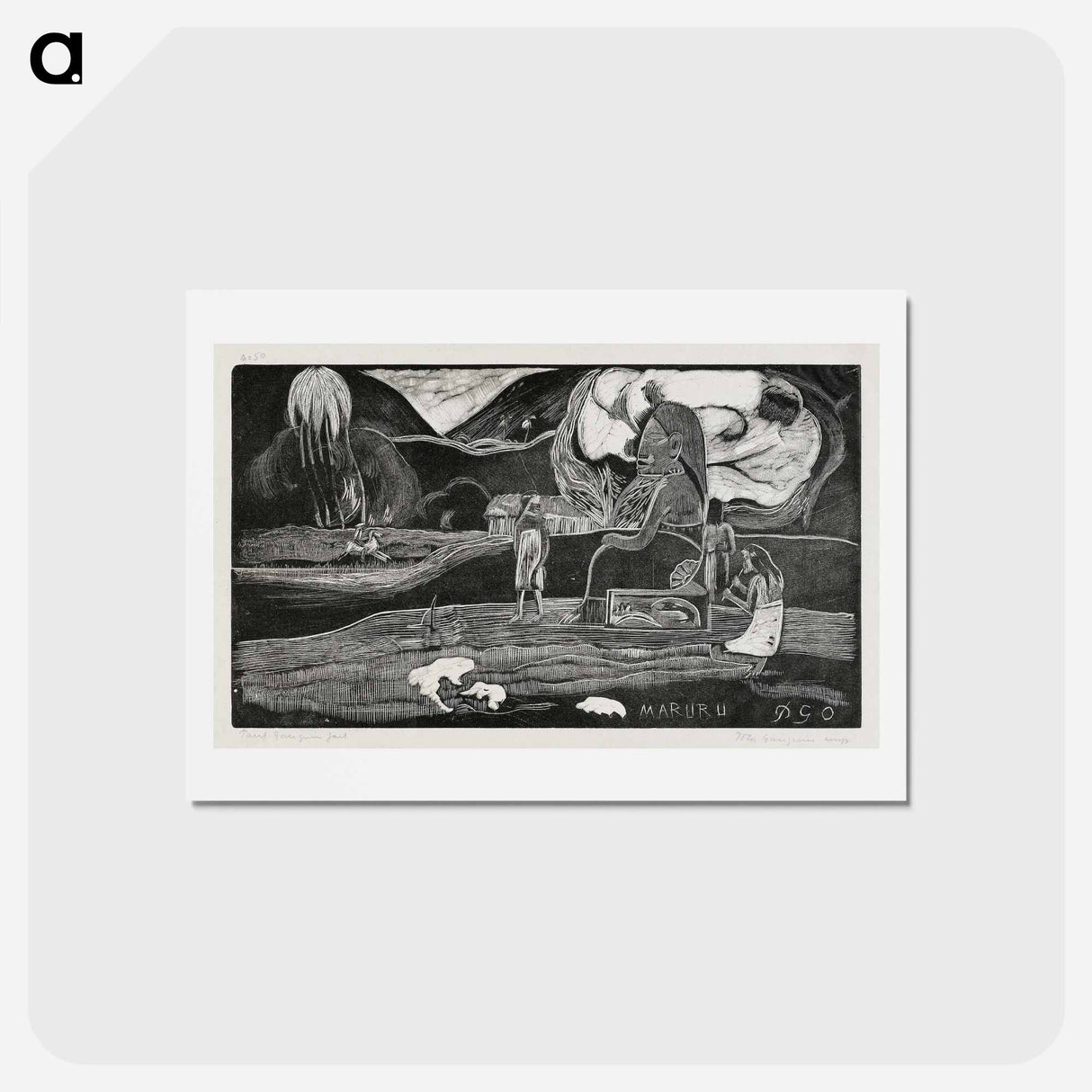 アートポストカード-Offerings of Gratitude - ポール ゴーギャン Postcard.
