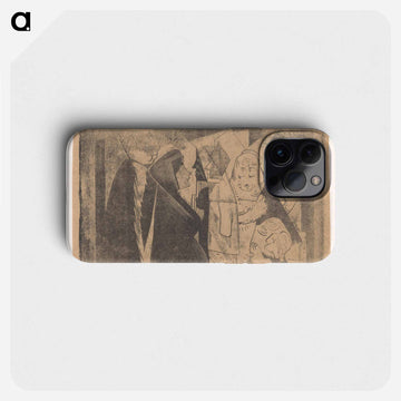 Fantasie: diverse figuren, de tweede van links een vrouw met gespikkeld gelaat in profiel naar rechts
 - サミュエル ジェスルン Phone Case.