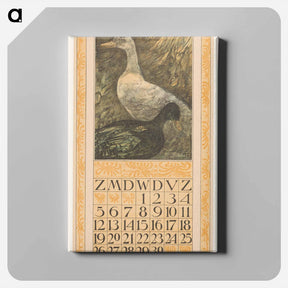 アートパネル-Kalenderblad september met twee staande eenden - テオ ヴァン ホイテマ Canvas.