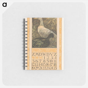 アートメモ帳-Kalenderblad september met twee staande eenden - テオ ヴァン ホイテマ Memo.