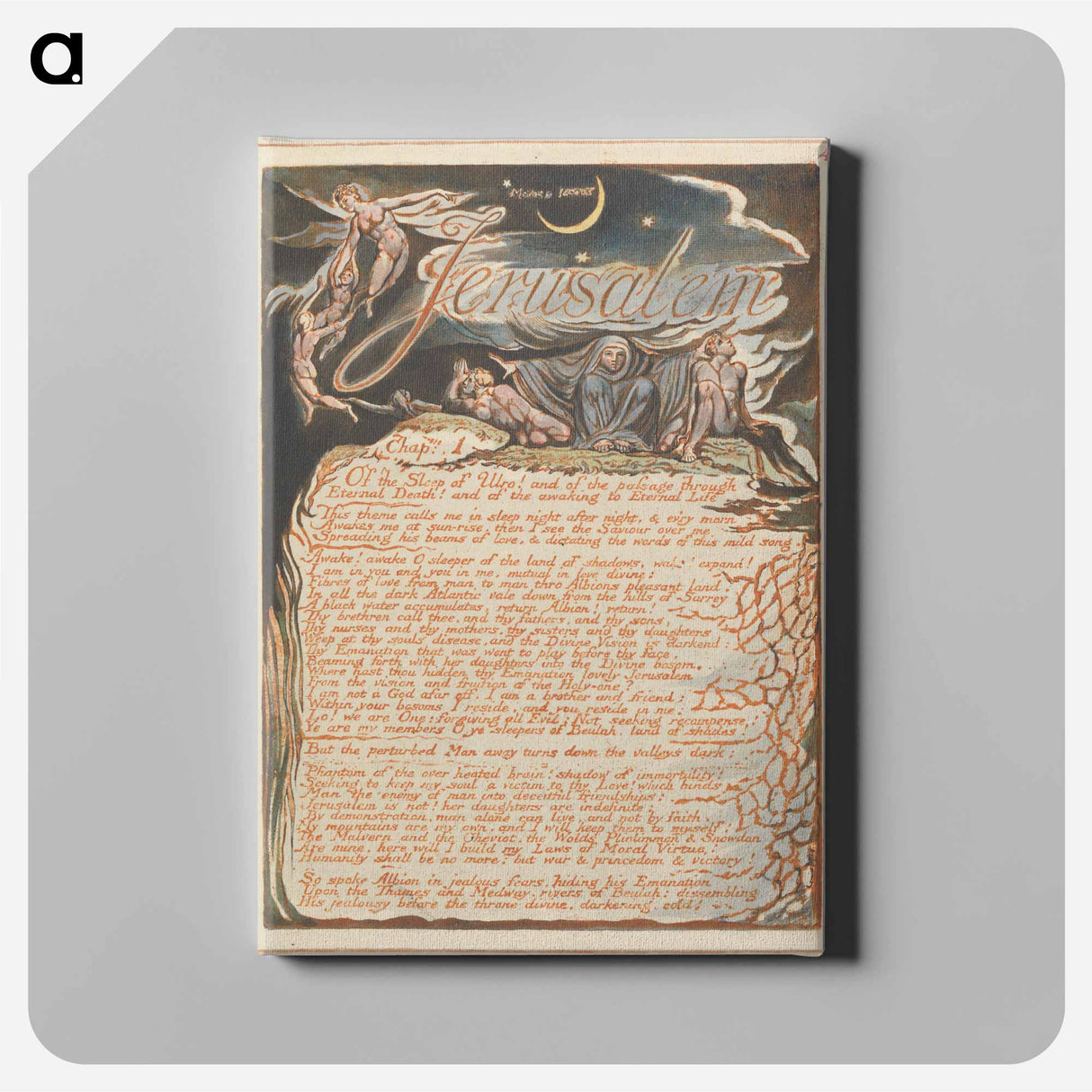 アートパネル-Jerusalem, Plate 4 - ウィリアム ブレイク Canvas.