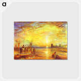 アートポストカード-Flint Castle - ウィリアム ターナー Postcard.