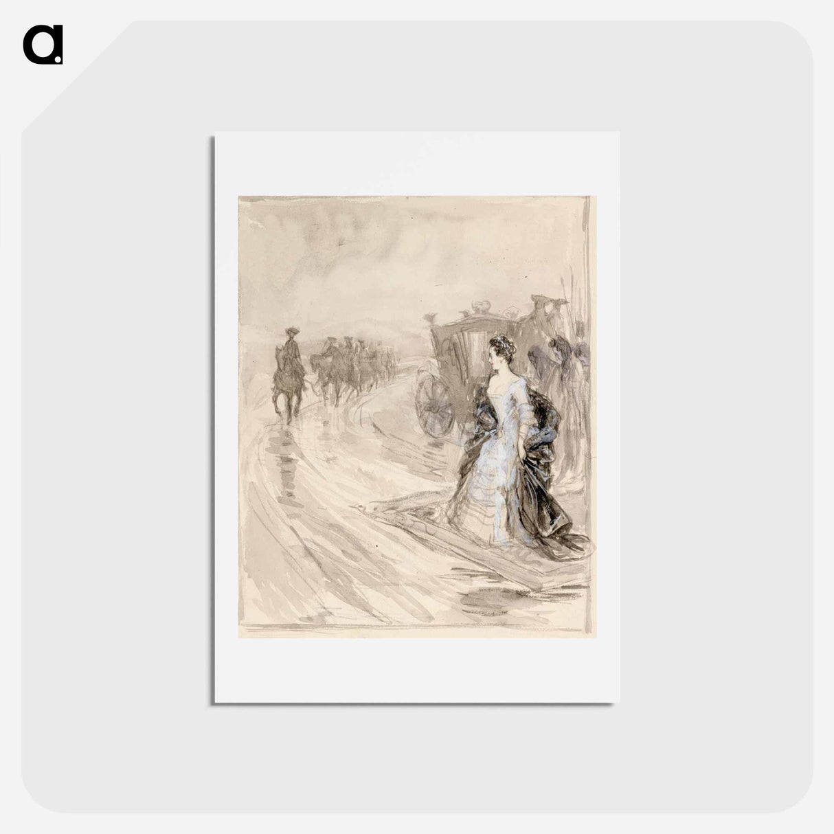 アートポストカード-Aurora köningsmark waiting for king carl xii - アルバート エーデルフェルト Postcard.