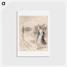 アートポストカード-Aurora köningsmark waiting for king carl xii - アルバート エーデルフェルト Postcard.