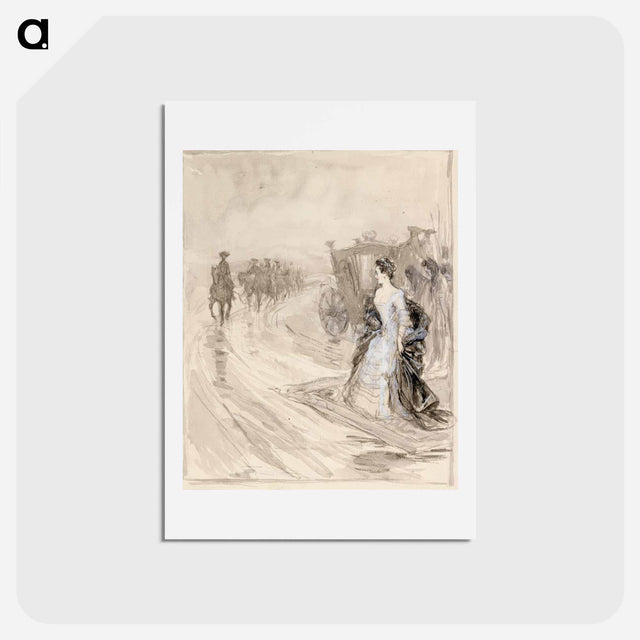 アートポストカード-Aurora köningsmark waiting for king carl xii - アルバート エーデルフェルト Postcard.