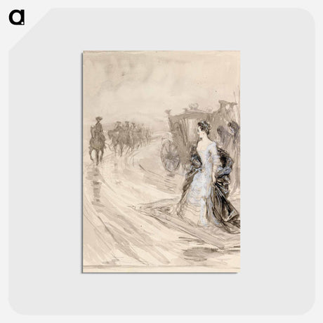 アートポストカード-Aurora köningsmark waiting for king carl xii - アルバート エーデルフェルト Postcard.