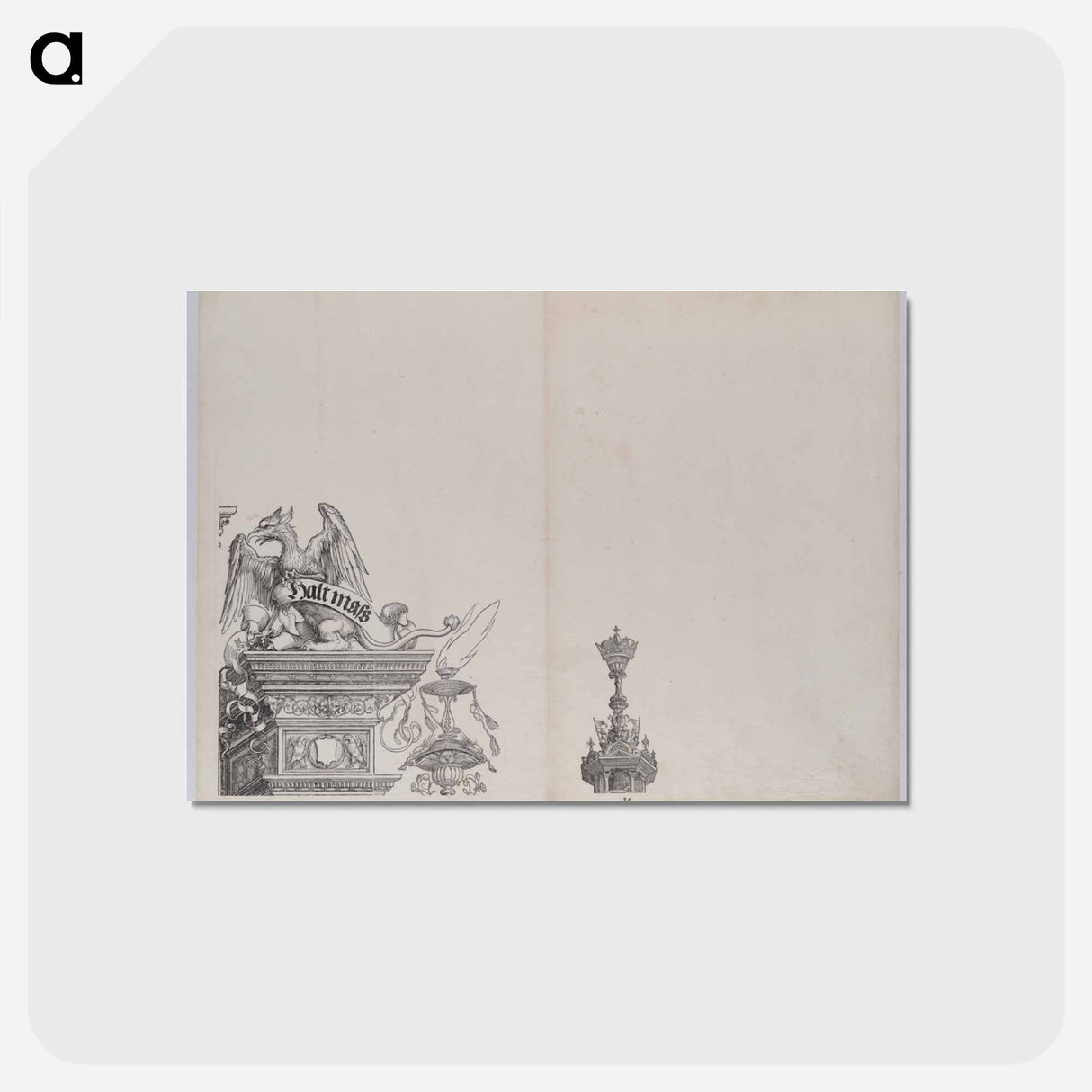 アートポストカード-The Ornaments Atop the Right Portal, from the Arch of Honor - アルブレヒト デューラー Postcard.