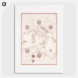 Portolan atlas of the Mediterranean Sea, western Europe, and the northwest coast of Africa - アンティーク地図 Poster.