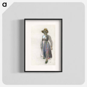 アートポスター-A Peasant Girl in a Straw Hat - カミーユ ピサロ Poster.