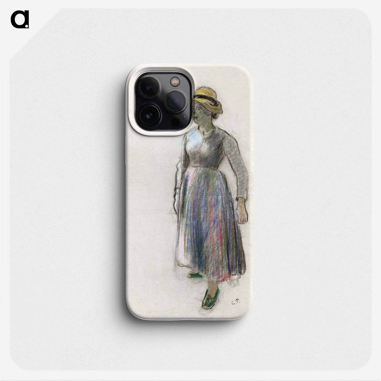 A Peasant Girl in a Straw Hat - カミーユ ピサロ Phone Case.