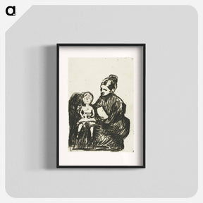 アートポスター-Nurse with a Boy / The Mother and the Crying Child - エドヴァルド ムンク Poster.