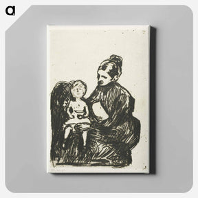 アートパネル-Nurse with a Boy / The Mother and the Crying Child - エドヴァルド ムンク Canvas.