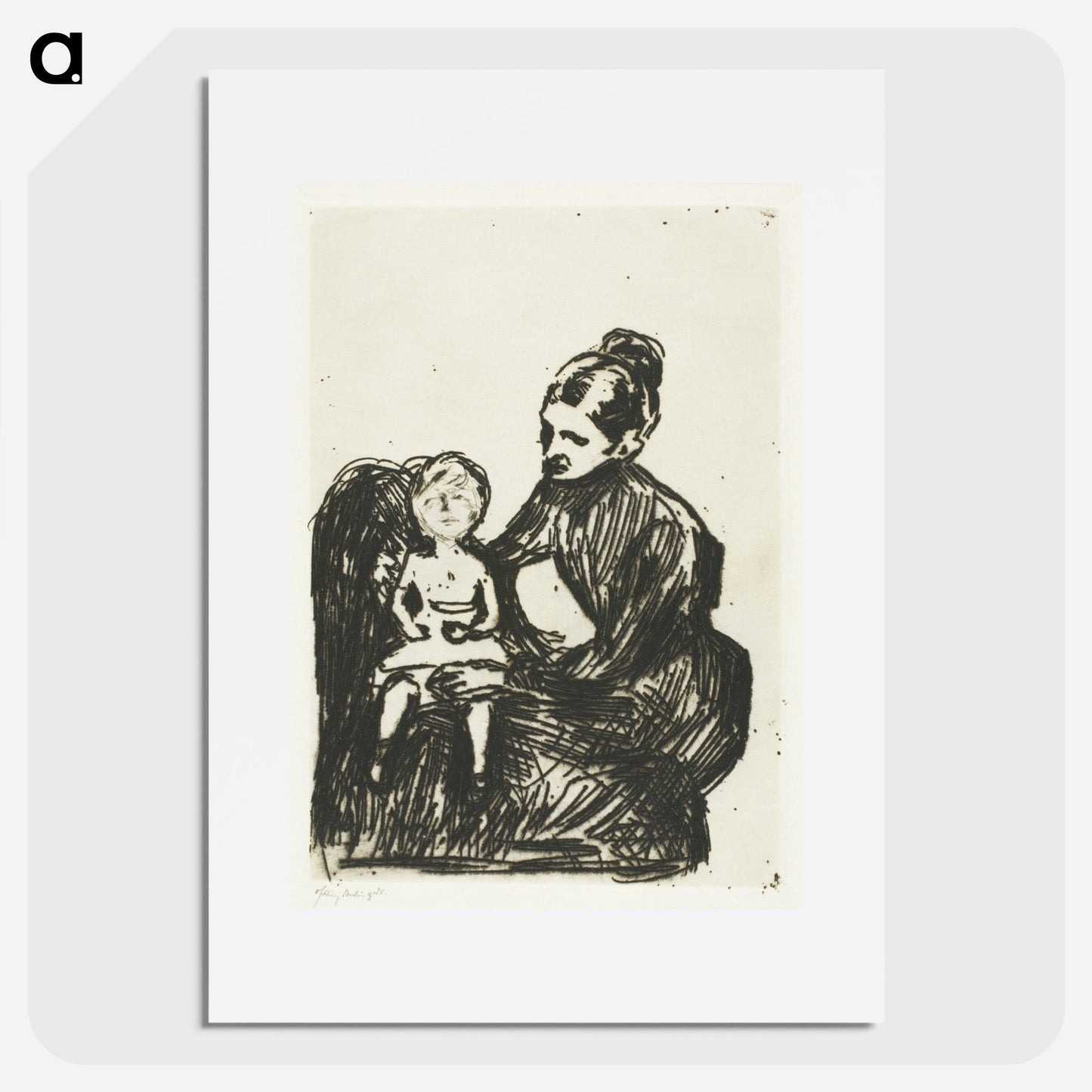 Nurse with a Boy / The Mother and the Crying Child Poster.