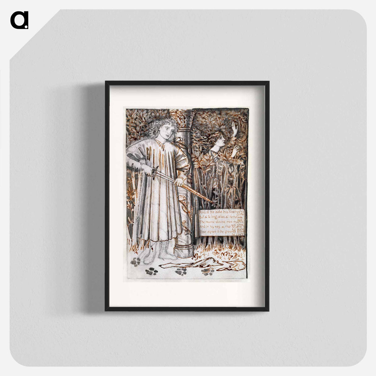 Pyramus and Thisbe - Pyramus Draws His Sword to Slay Himself - エドワード バーン ジョーンズ Poster.