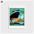 アートポストカード-Ship ramming a submarine during World War I by Edward Penfield - エドワード ペンフィールド Postcard.